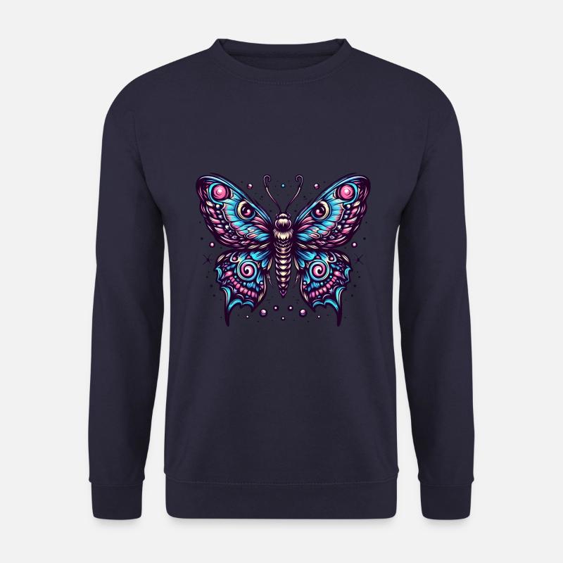 Scary butterfly with skull - Unisex Sweatshirt - navy