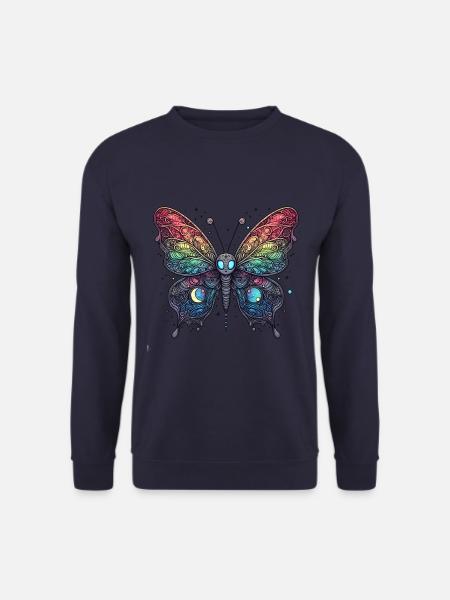 Scary butterfly with skull - Unisex Sweatshirt - navy