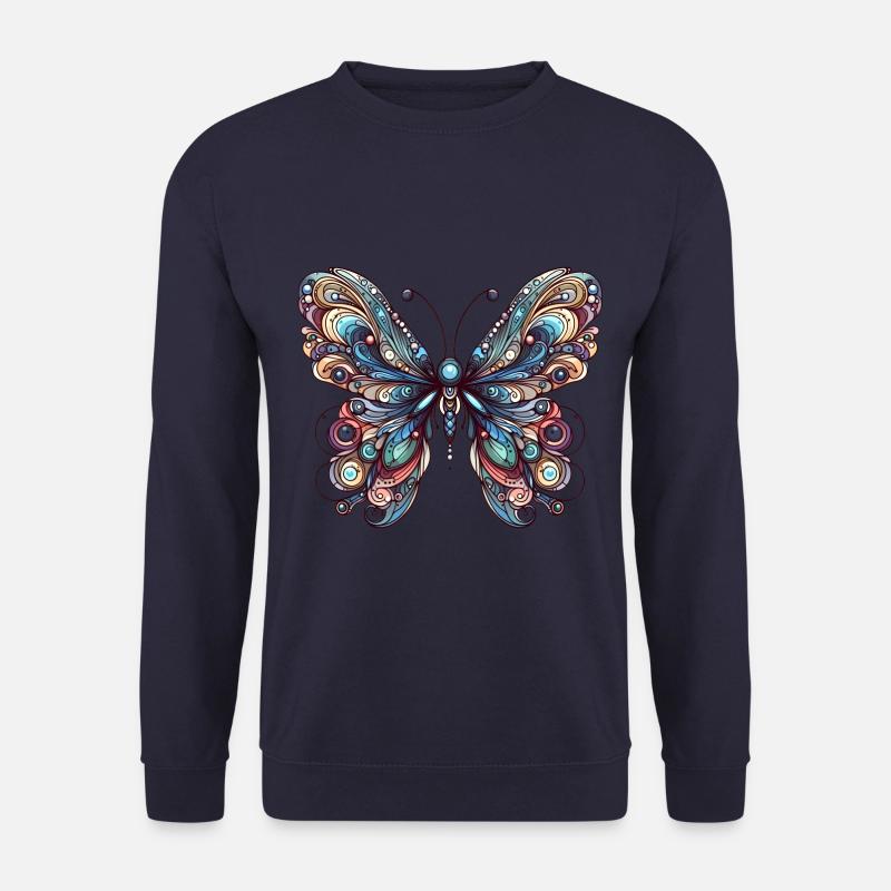 Schauriger Schmetterling mit Totenkopf - Unisex Pullover - Navy
