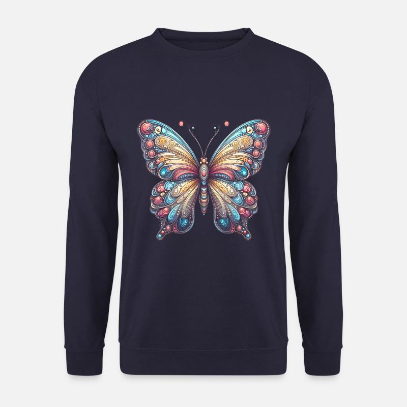 Papillon effrayant avec crâne - Sweat-shirt Unisexe - marine