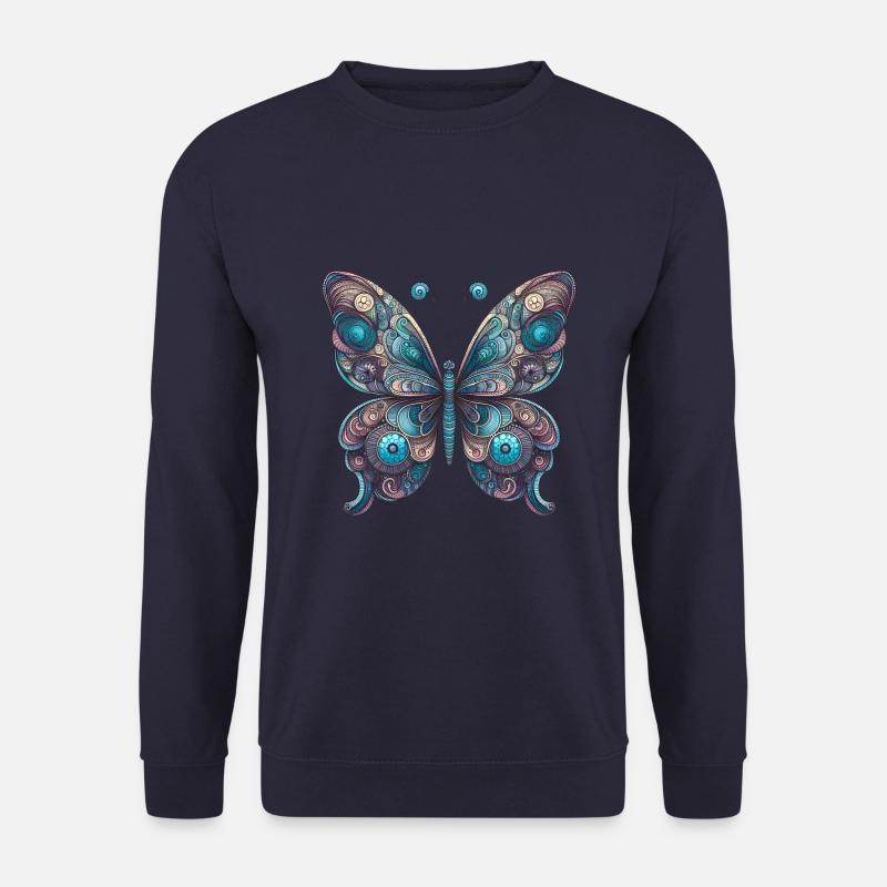 Scary butterfly with skull - Unisex Sweatshirt - navy