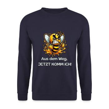 Aus dem Weg, jetzt komm ich Biene! - Unisex Pullover - Navy - Vorne - Alina (178cm) & Michal (187cm)