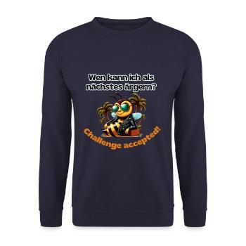 Who can I annoy Bee funny saying - Unisex Sweatshirt - navy - Front - Alina (178cm) & Michal (187cm)