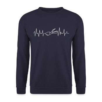 Diver diving heartbeat ECG - Unisex Sweatshirt - navy - Front - Alina (178cm) & Michal (187cm)