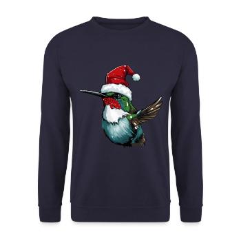 Kolibri Vogel Weihnachten Tier - Unisex Pullover - Navy - Vorne - Alina (178cm) & Michal (187cm)