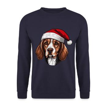 Beagle Dog Head Christmas Christmas - Unisex Sweatshirt - navy - Front - Alina (178cm) & Michal (187cm)