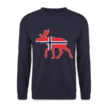 Norwegen Elch - Unisex Pullover - Navy - Vorne - Alina (178cm) & Michal (187cm)