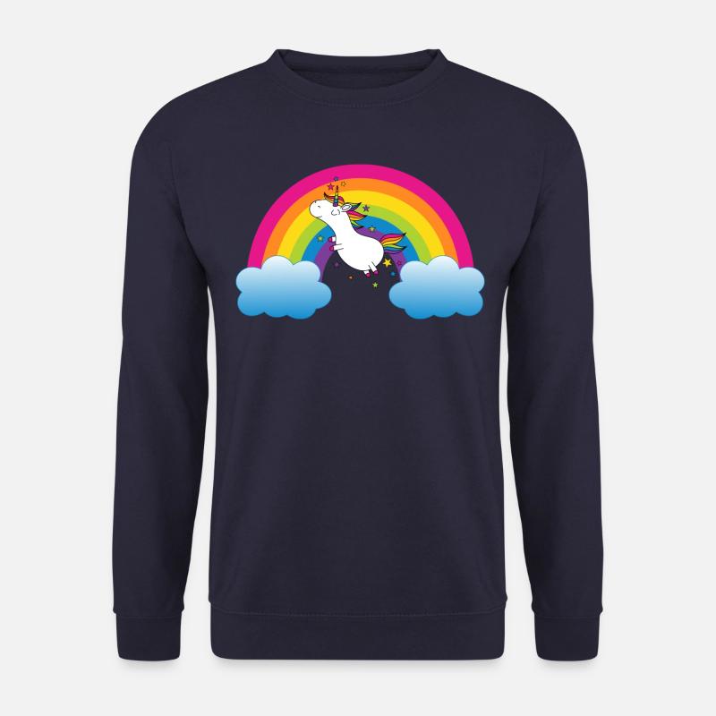 Regenbogen mit Einhorn - Unisex Pullover - Navy