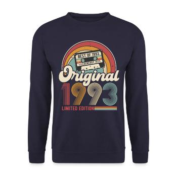 Original Vintage 1993 Vintage Retro Birthday - Unisex Sweatshirt - navy - Front - Alina (178cm) & Michal (187cm)