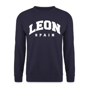 León - Unisex Pullover - Navy - Vorne - Alina (178cm) & Michal (187cm)