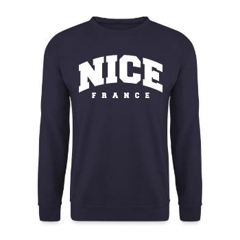 Nice - Unisex Sweatshirt - navy - Front - Alina (178cm) & Michal (187cm)