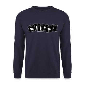 The Big Bang Theory Spruch Periodensystem - Unisex Pullover - Navy - Vorne - Alina (178cm) & Michal (187cm)