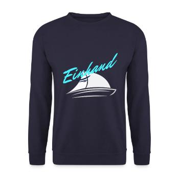 Captain Segelboot Yacht für Segler Skipper Einhand - Unisex Pullover - Navy - Vorne - Alina (178cm) & Michal (187cm)