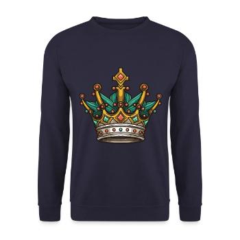 Crown Majesty Crown - Unisex Sweatshirt - navy - Front - Alina (178cm) & Michal (187cm)