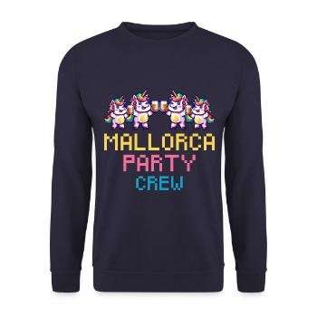 Licorne Majorque Party Crew Drôle - Sweat-shirt Unisexe - marine - Devant - Alina (178cm) & Michal (187cm)