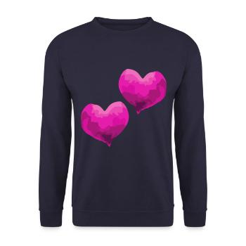 Coeurs Amour Amoureux Mariage - Sweat-shirt Unisexe - marine - Devant - Alina (178cm) & Michal (187cm)