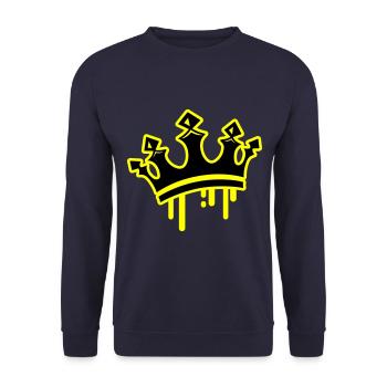 Crown King Symbol - Unisex Sweatshirt - navy - Front - Alina (178cm) & Michal (187cm)