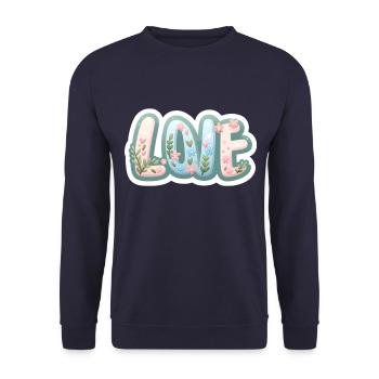 Love Floral Spring Design Valentine's Day - Unisex Sweatshirt - navy - Front - Alina (178cm) & Michal (187cm)