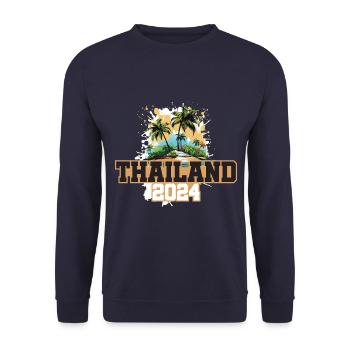 Thailand 2024 Travel Holidays - Unisex Sweatshirt - navy - Front - Alina (178cm) & Michal (187cm)