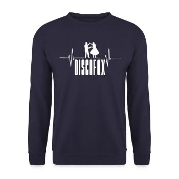 Discofox Herzschlag Tanzen Puls - Unisex Pullover - Navy - Vorne - Alina (178cm) & Michal (187cm)