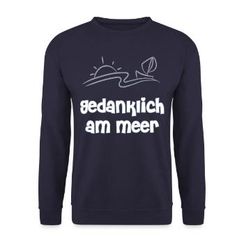 gedanklich am Meer - Unisex Pullover - Navy - Vorne - Alina (178cm) & Michal (187cm)