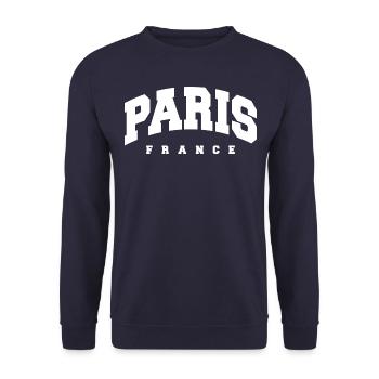 Paris - Sweat-shirt Unisexe - marine - Devant - Alina (178cm) & Michal (187cm)