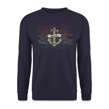 Ancre rétro Vintage - Sweat-shirt Unisexe - marine - Devant - Alina (178cm) & Michal (187cm)