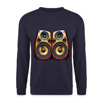 Music Boxes Bass - Unisex Sweatshirt - navy - Front - Alina (178cm) & Michal (187cm)