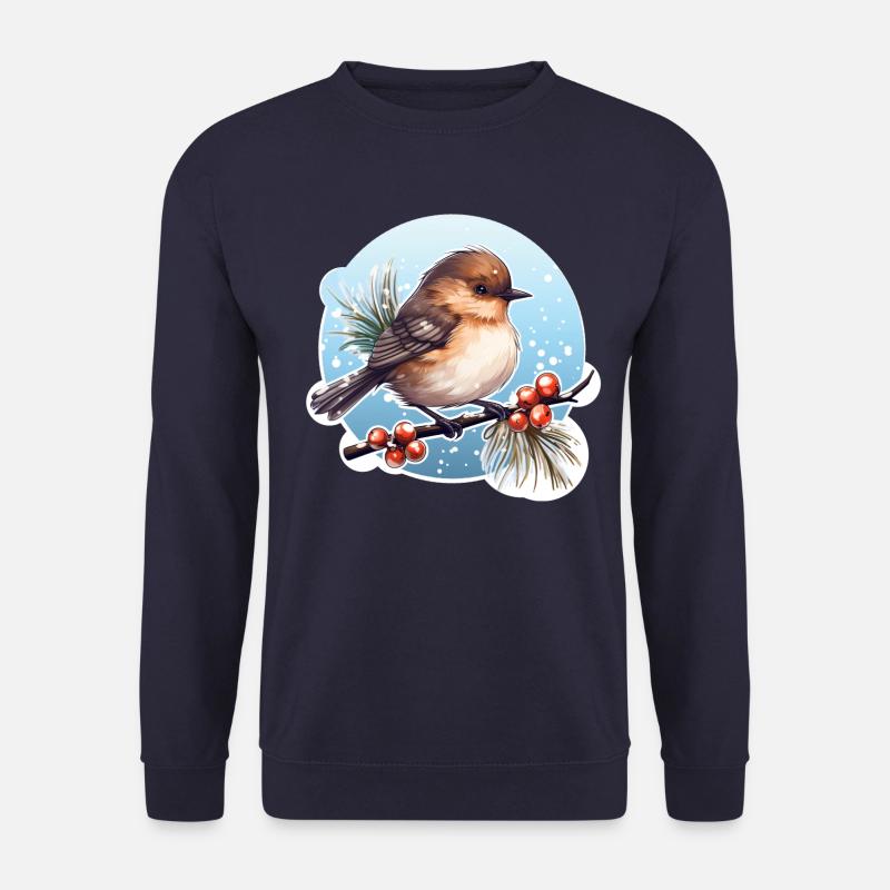 Braunkehlchen im Winter - Unisex Pullover - Navy