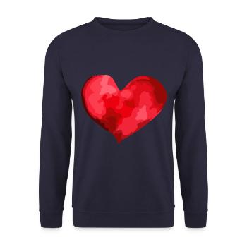 Heart Love In Love - Unisex Sweatshirt - navy - Front - Alina (178cm) & Michal (187cm)