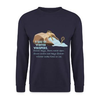 Surreal illustration, Bag of Winter Whispers - Unisex Sweatshirt - navy - Front - Alina (178cm) & Michal (187cm)