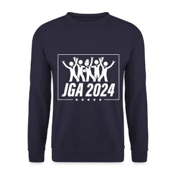 Junggesellen Abschied 2024 - Unisex Pullover - Navy - Vorne - Alina (178cm) & Michal (187cm)