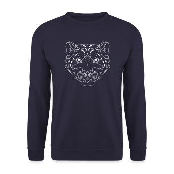 Style léopard des neiges (foncé) - Sweat-shirt Unisexe - marine - Devant - Alina (178cm) & Michal (187cm)