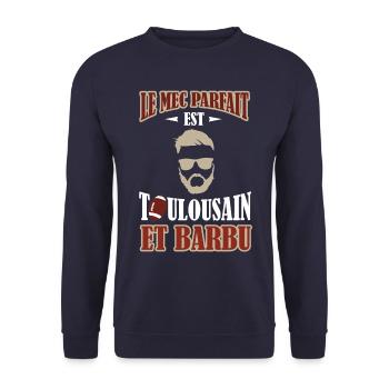 Le mec parfait est Toulousain et barbu toulouse - Sweat-shirt Unisexe - marine - Devant - Alina (178cm) & Michal (187cm)