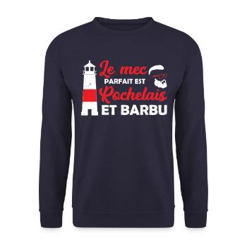 Le mec parfait est Rochelais et barbu la rochelle - Sweat-shirt Unisexe - marine - Devant - Alina (178cm) & Michal (187cm)