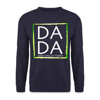Design with inscription "Father's Day For New Dad" - Unisex Sweatshirt - navy - Front - Alina (178cm) & Michal (187cm)