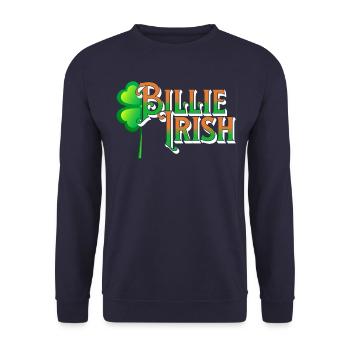 Billie Irish - Saint-Patrick - Paddy’s Day - Sweat-shirt Unisexe - marine - Devant - Alina (178cm) & Michal (187cm)