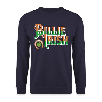 Billie Irish - Saint-Patrick - Paddy’s Day - Sweat-shirt Unisexe - marine - Devant - Alina (178cm) & Michal (187cm)
