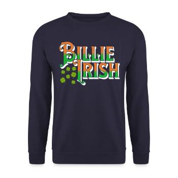 Billie Irish - Saint-Patrick - Paddy’s Day - Sweat-shirt Unisexe - marine - Devant - Alina (178cm) & Michal (187cm)