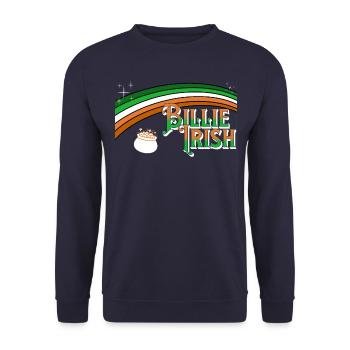 Billie Irish - Saint-Patrick - Paddy’s Day - Sweat-shirt Unisexe - marine - Devant - Alina (178cm) & Michal (187cm)