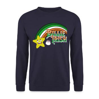 Billie Irish - Saint-Patrick - Paddy’s Day - Sweat-shirt Unisexe - marine - Devant - Alina (178cm) & Michal (187cm)