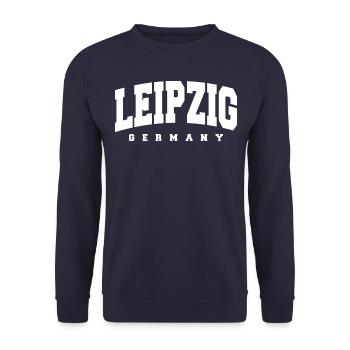 Leipzig - Unisex Pullover - Navy - Vorne - Alina (178cm) & Michal (187cm)