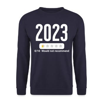Année 2023 - mauvaise note - ne recommanderait pas - Sweat-shirt Unisexe - marine - Devant - Alina (178cm) & Michal (187cm)