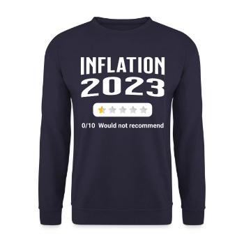 Inflation 2023 - mauvaise note - Sweat-shirt Unisexe - marine - Devant - Alina (178cm) & Michal (187cm)