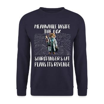 Meanwhile, in box Schroedingers cat plans revenge - Unisex Sweatshirt - navy - Front - Alina (178cm) & Michal (187cm)