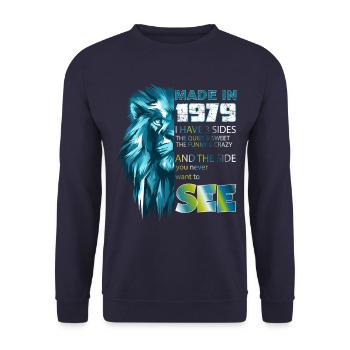 Lion - fabriqué en 1979 Année d’anniversaire - Sweat-shirt Unisexe - marine - Devant - Alina (178cm) & Michal (187cm)