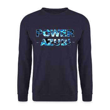 POWER AZUBI - der Auszubildende der Gas gibt Humor - Unisex Pullover - Navy - Vorne - Alina (178cm) & Michal (187cm)