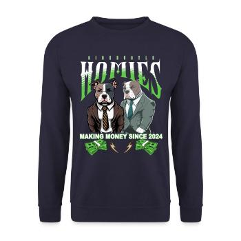 Sidehustle Homies - gagner de l’argent depuis 2024 - Sweat-shirt Unisexe - marine - Devant - Alina (178cm) & Michal (187cm)