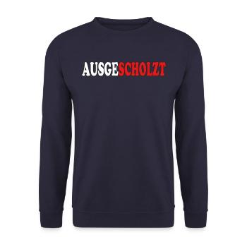 Ausgescholzt - stoppt die Ampel - Unisex Pullover - Navy - Vorne - Alina (178cm) & Michal (187cm)
