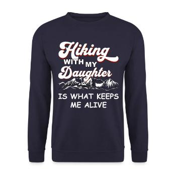 La randonnée avec ma fille me permet de rester en vie - Sweat-shirt Unisexe - marine - Devant - Alina (178cm) & Michal (187cm)